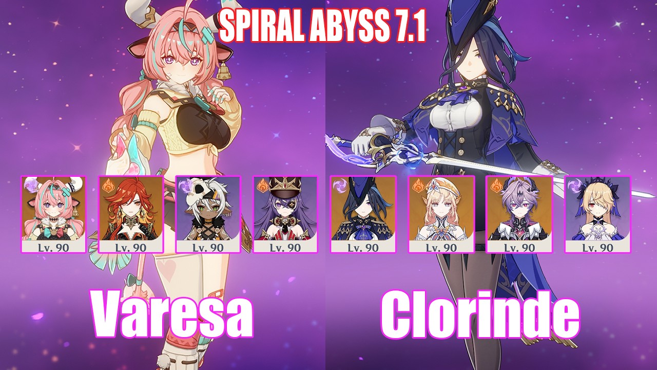 C0 Varesa Overload & C0 Clorinde Overload Hexerei | Spiral Abyss 7.1 | Genshin Impact