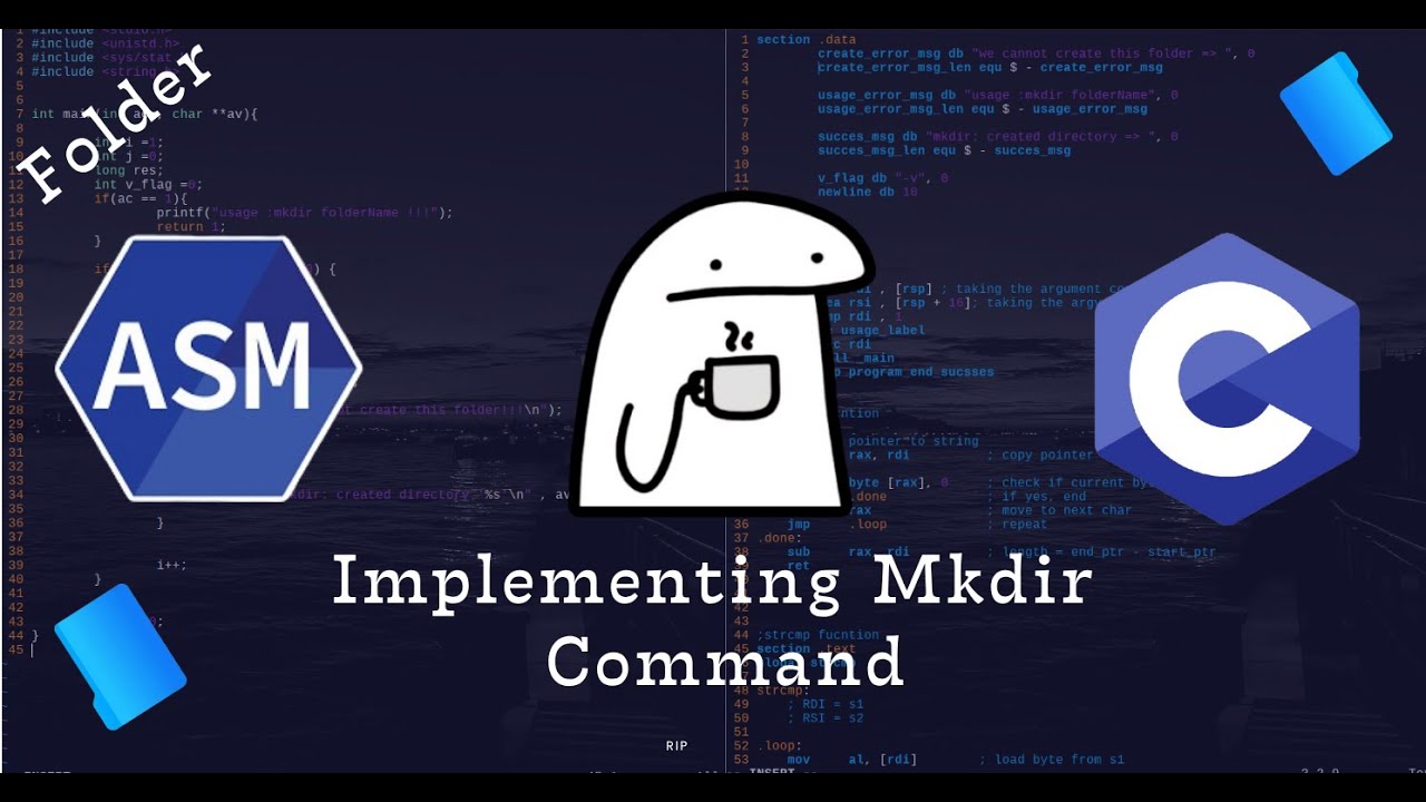 Build Your Own mkdir Command in C & Assembly