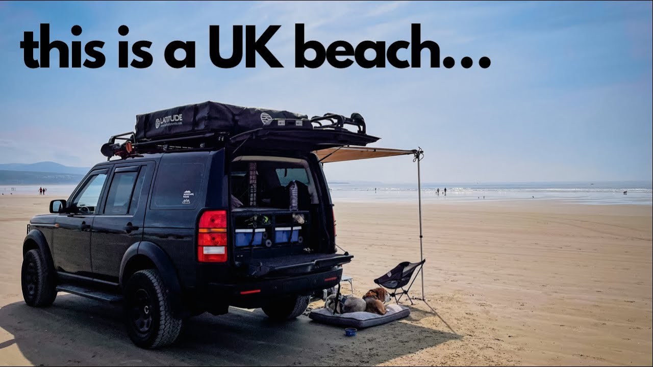 LAND ROVER DISCOVERY 3 DRIVING ON A UK BEACH! - Yurt Camping | Graig Wen, Wales | LR3 OVERLAND