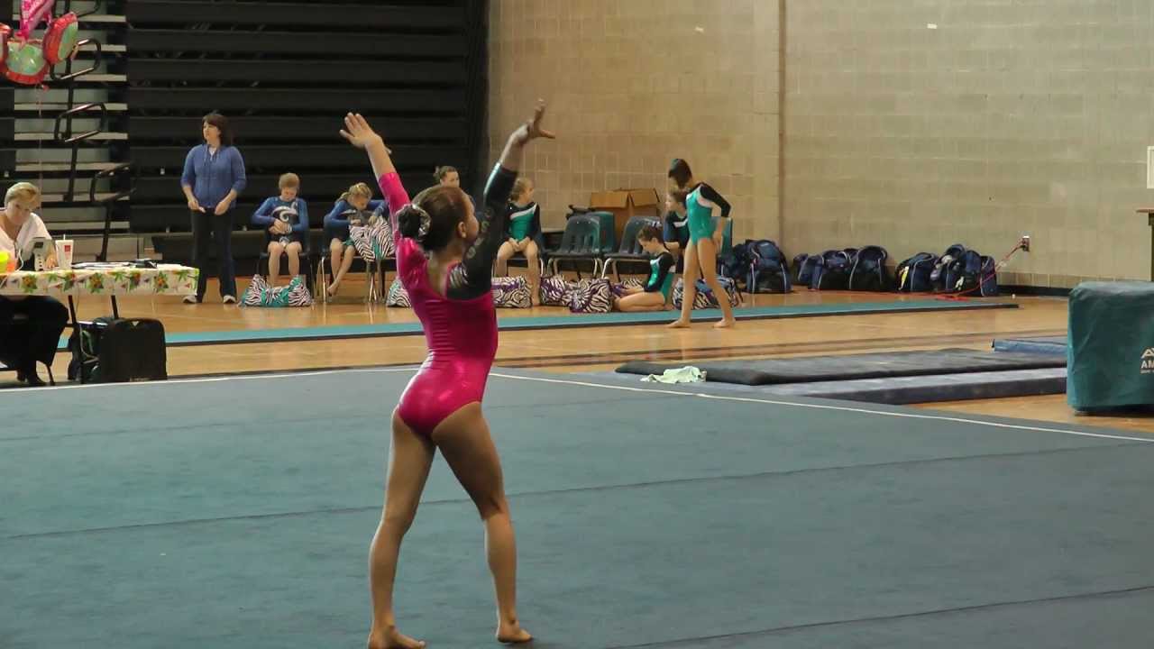 Lilys 1st gymnastic level 6 floor routine and she just turned 9!!!