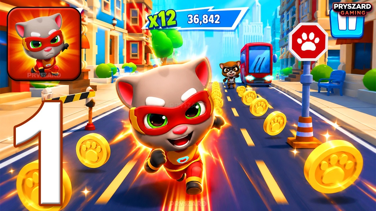 Talking Tom Hero Dash - Gameplay Walkthrough Part 1 - Tutorial (iOS, Android)