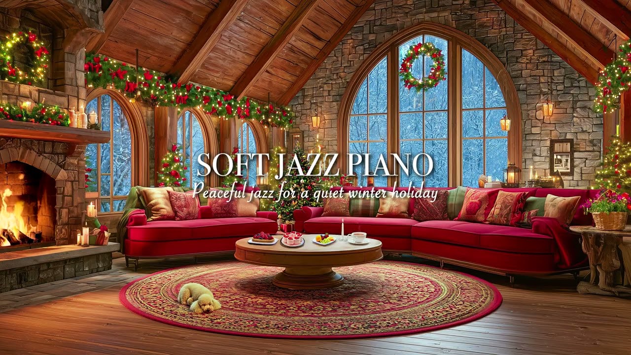 Jaza Piano Music with Soft Winter Fireplace 🎹 Calm Mind Stress Relief 🔥 Seamless Cozy Time