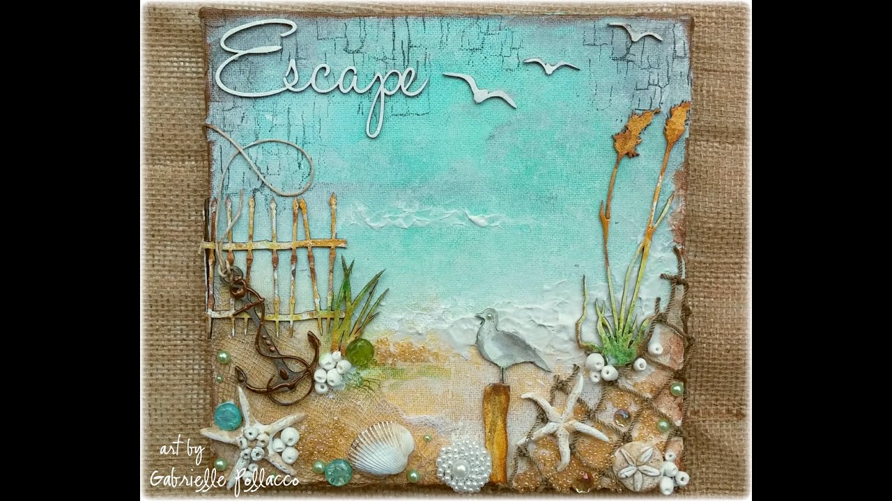Mixed Media Beach Canvas Tutorial