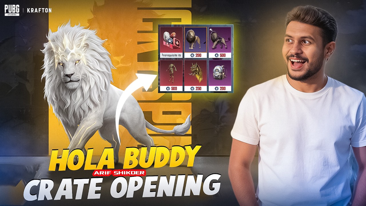 PUBG Mobile Hola Buddy Lucky Spin 🔥 White Lion Companion Opening!