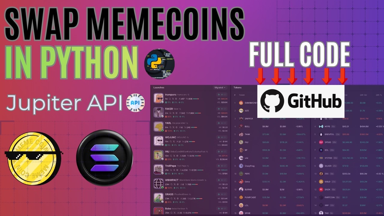 Как создать бота для обмена мемкоинов Solana на Python &mdash; Jupiter API [2026] #Solana #CryptoBot #m...