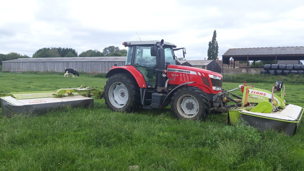 Pre mowing grass for dairy cow grazing.
