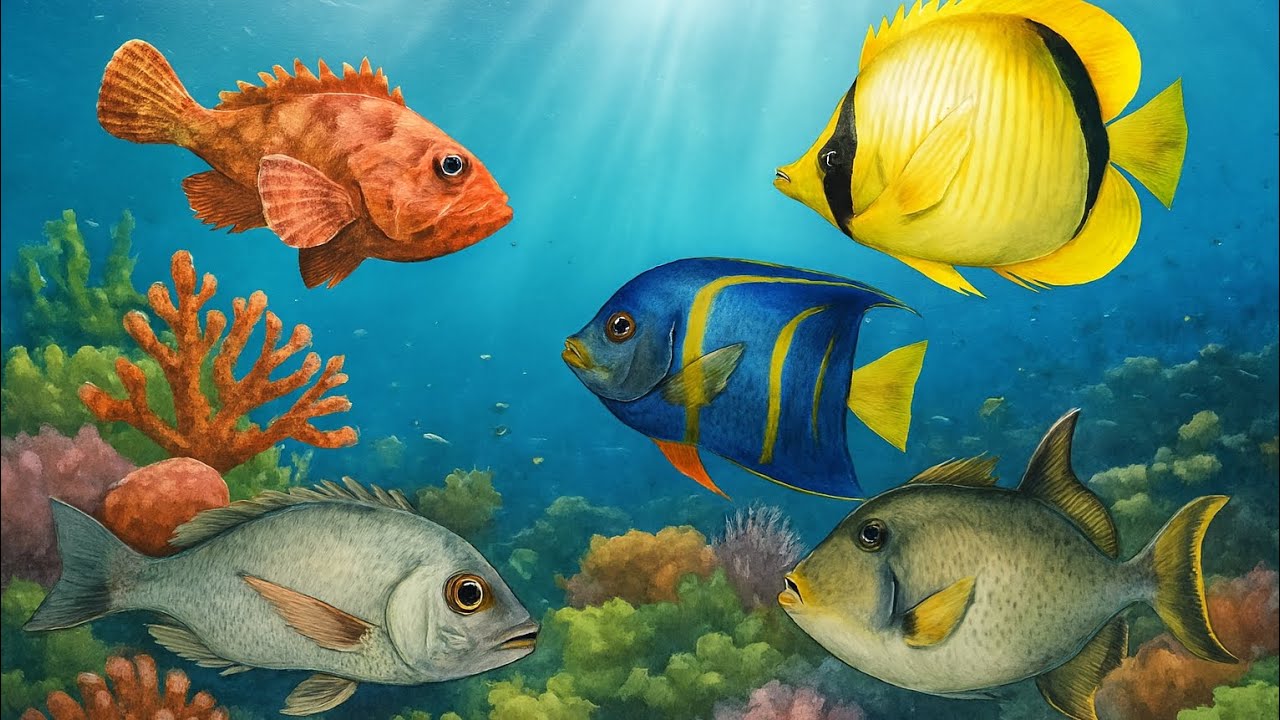 رحلة بصرية بين 11 نوعا من أسماك البحر الأحمر(الجزء التاني)Visual Expedition Through 11 Red Sea Fish 