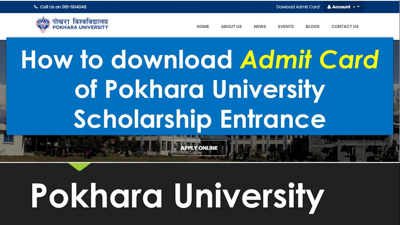 How to download Admit Card of Pokhara University Scholarship Entrance-2077 | PU Scholarship Entrance