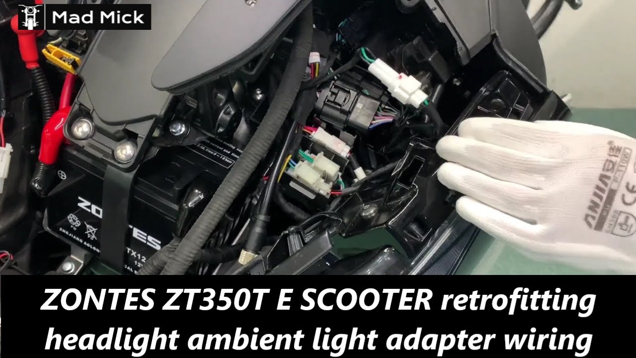 ZONTES ZT350T E retrofitting headlight ambient light adapter wiring