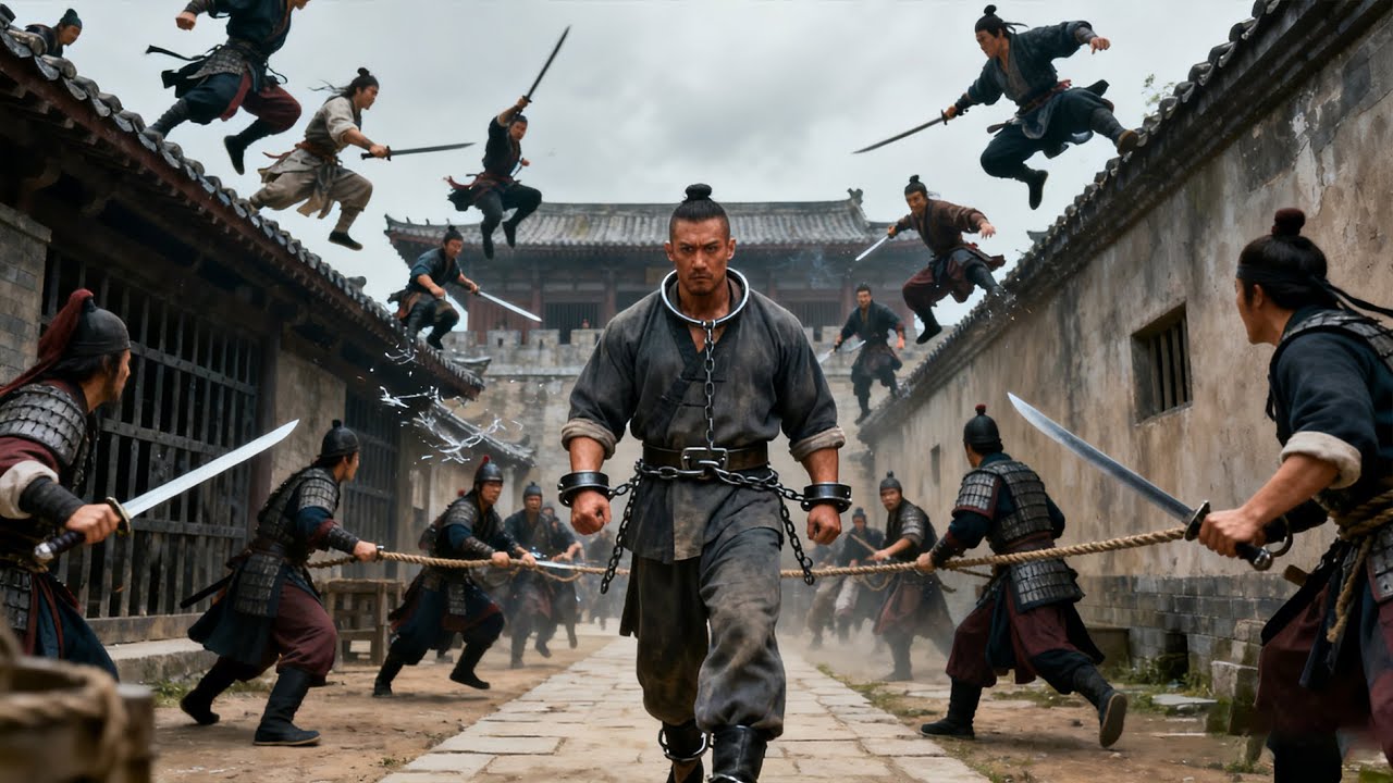 囚犯竟是獄中老大，斬首路上被數十個頂尖高手救下！#kungfu #功夫