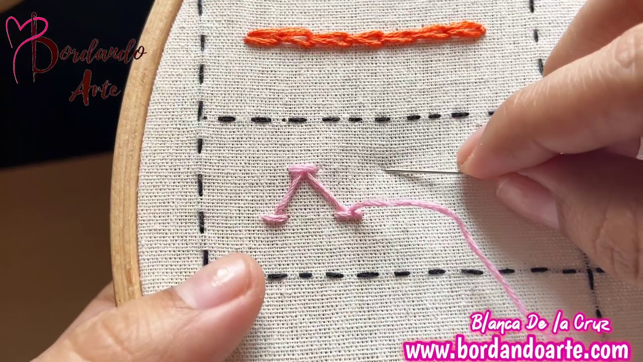 Muestrario de bordado: Punto de espiguilla y punto escapulario