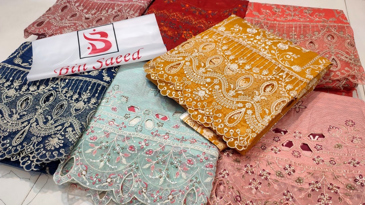 Bin Saeed Chikankari 2024 | Bin Saeed Lawn Collection 2024 | Cutwork Dupatta | Cloth Point
