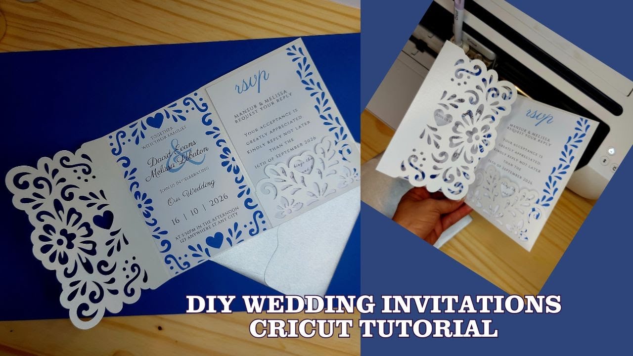 DIY with your cutting machine Talavera Inspired  Wedding Invitation Cricut Cameo Laser Cut files