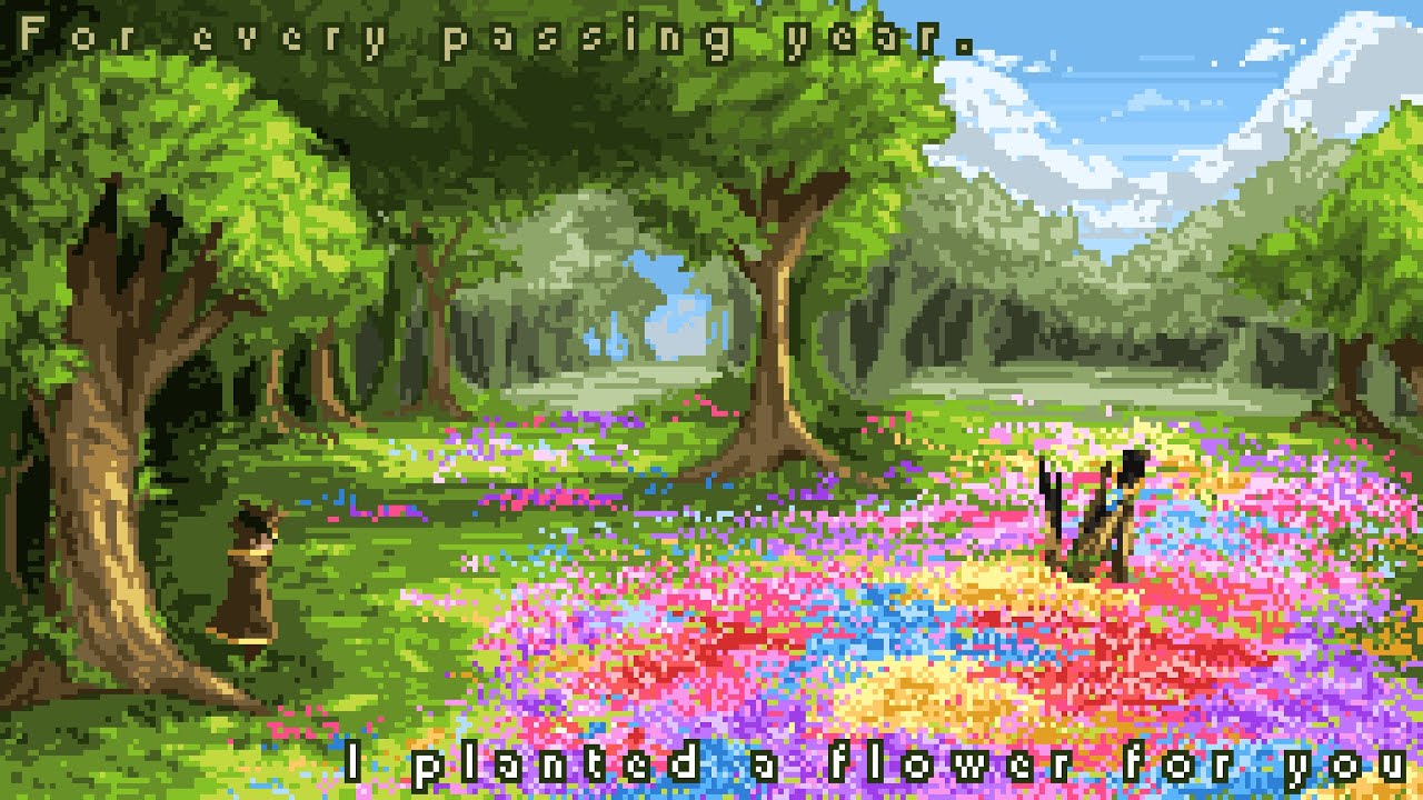 Speedart - Pixel art: I planted flowers for you Original piece [animation]