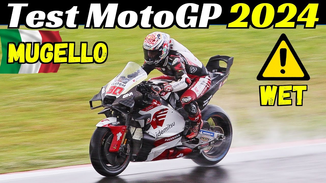 ⚠ WET Test MotoGp Mugello Circuit, June 3, 2024, Acosta, Quartararo, Rins, Binder, Marini, Viñales