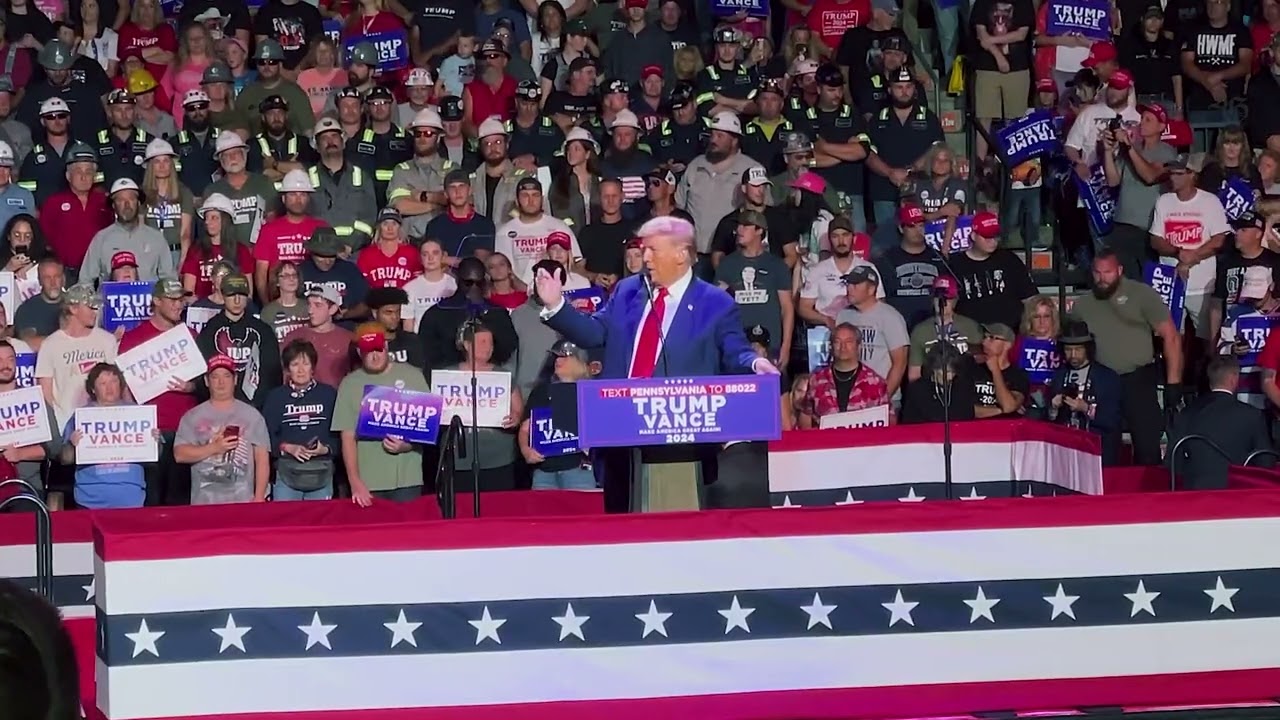 Former President Donald Trump visits the Kovalchick Convention and Athletic Complex for  Rally