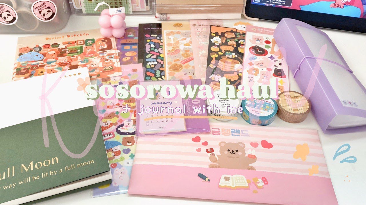 korean stationery haul + journal with me 🌷 | sosorowa unboxing ☁️