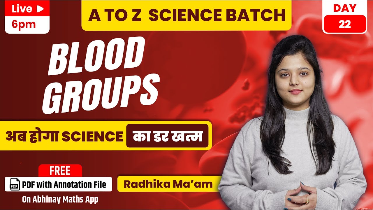 SSC Science | Blood Groups | Day-22 | A to Z Batch | SSC CGL/CHSL | Radhika ma'am @sscabhinaymaths