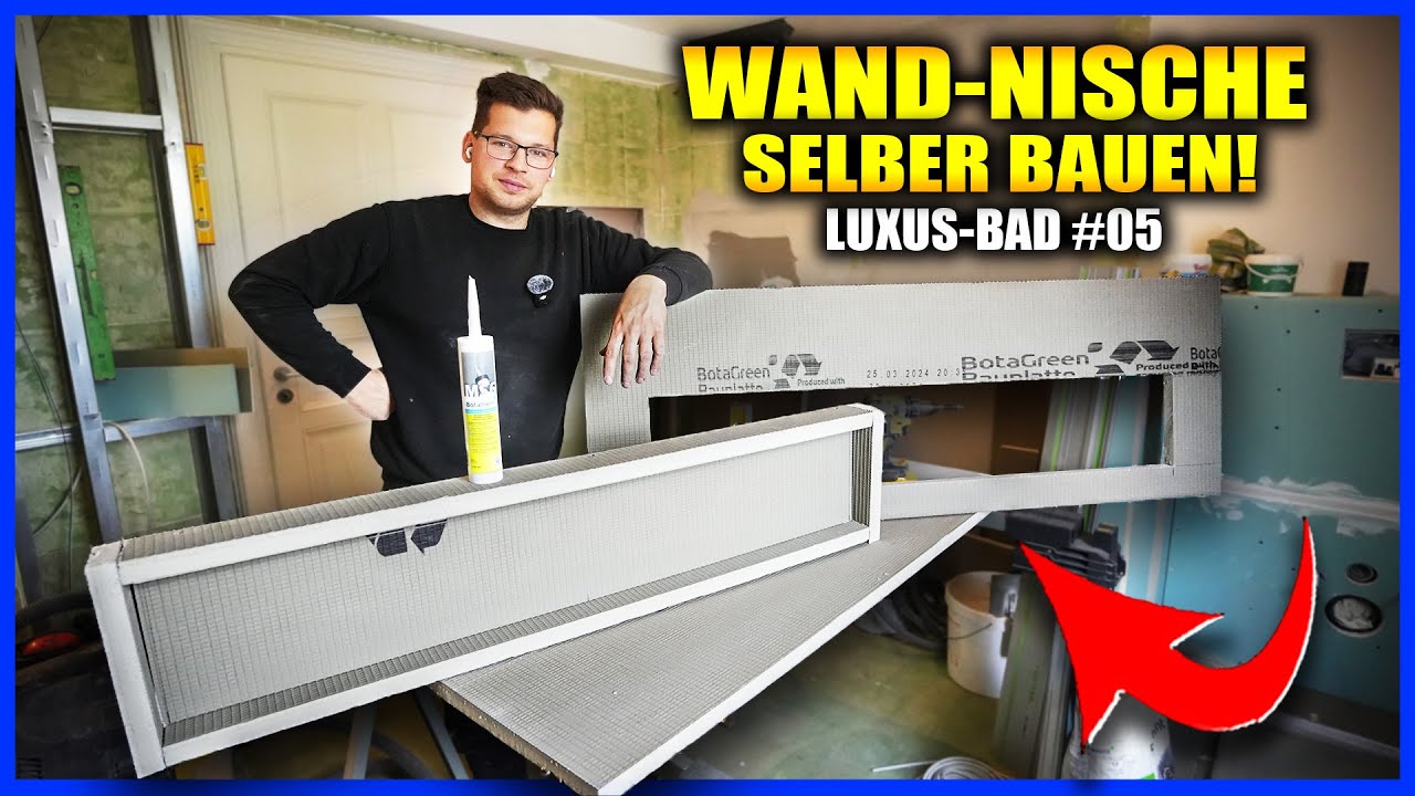 WANDNISCHE BAUEN aus BAUPLATTEN - Eine DIY NISCHE selber bauen! | LUXUS-BAD #5 | Home Build Solution