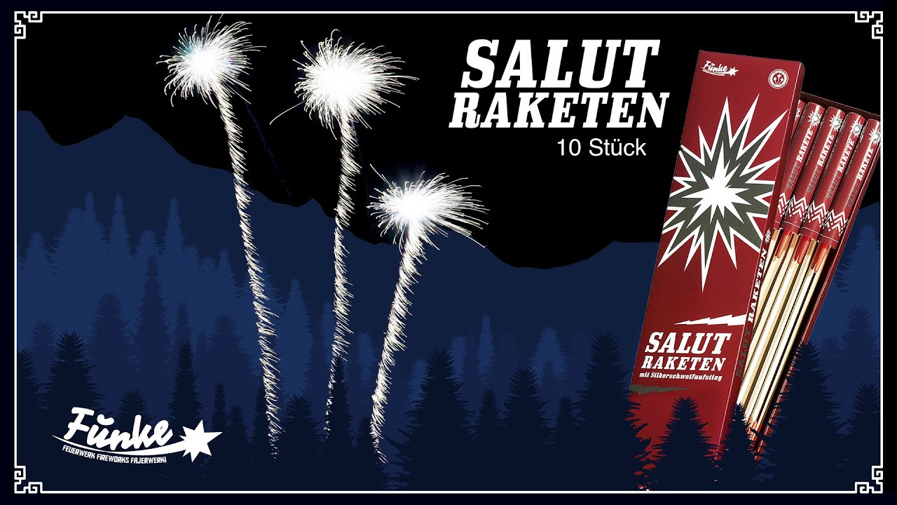 Salut-Raketen mit Silberschweifaufstieg - Salute Rockets [Batch 2022]