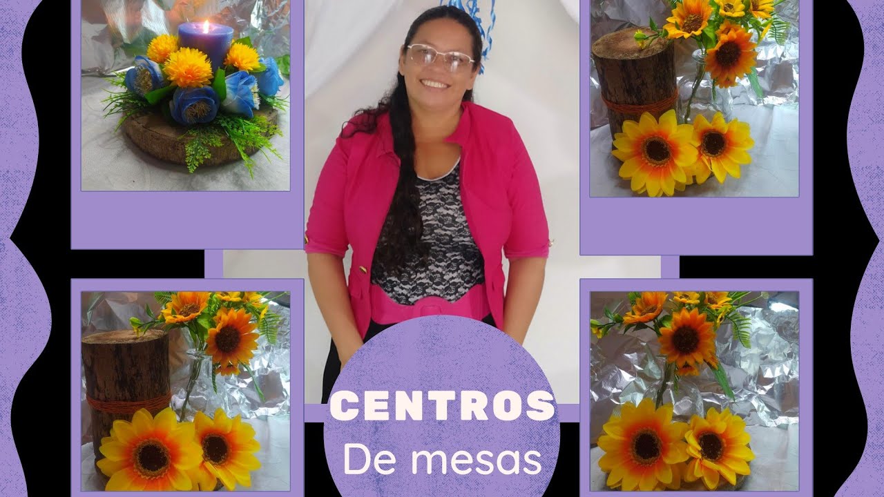 CENTRO DE MESA CON TRONCOS DE MADERA.