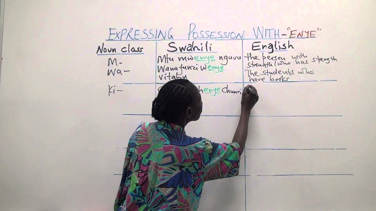 Swahili Grammar: Possession marker “enye”
