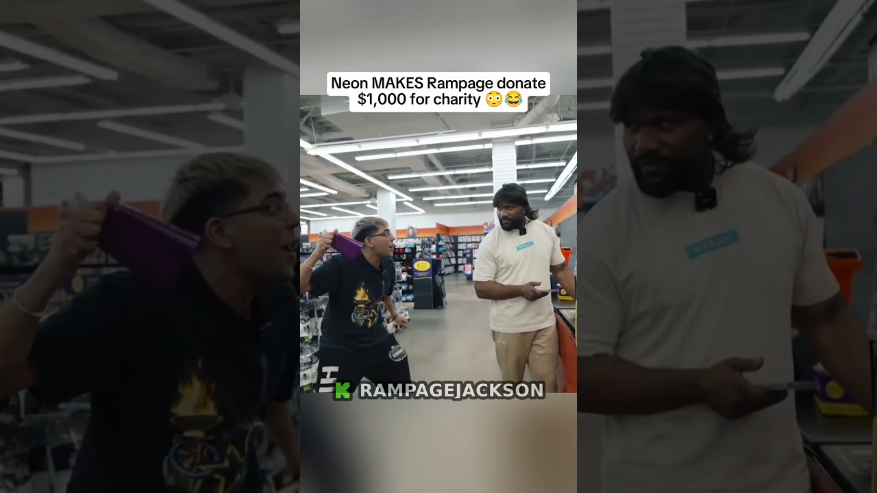 Neon MAKES Rampage donate $1,000 for charity #rampagejackson #rampage #n3on #ufc #shorts