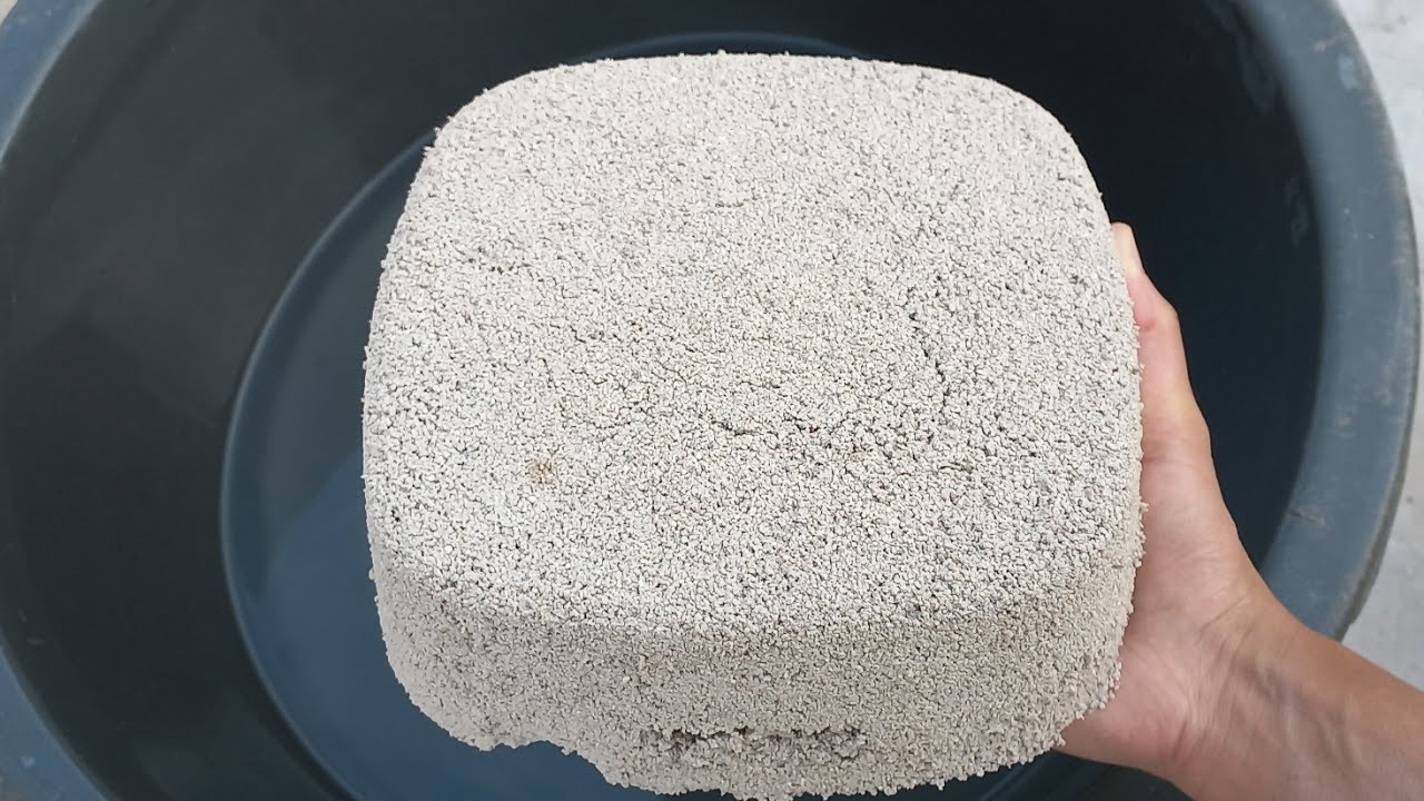 New : White Grainy Cement squares crumbling and dipping in water | Dry crumbling on Paste #asmr