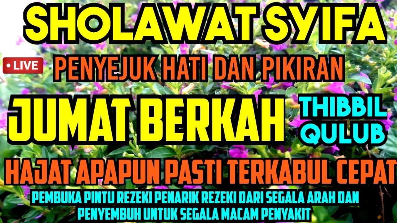 SHOLAWAT SYIFA PENYEJUK HATI DAN PIKIRAN PEMBUKA REZEKI~ (THIBBIL QULUB ) JUMAT BERKAH PENYEMBUH