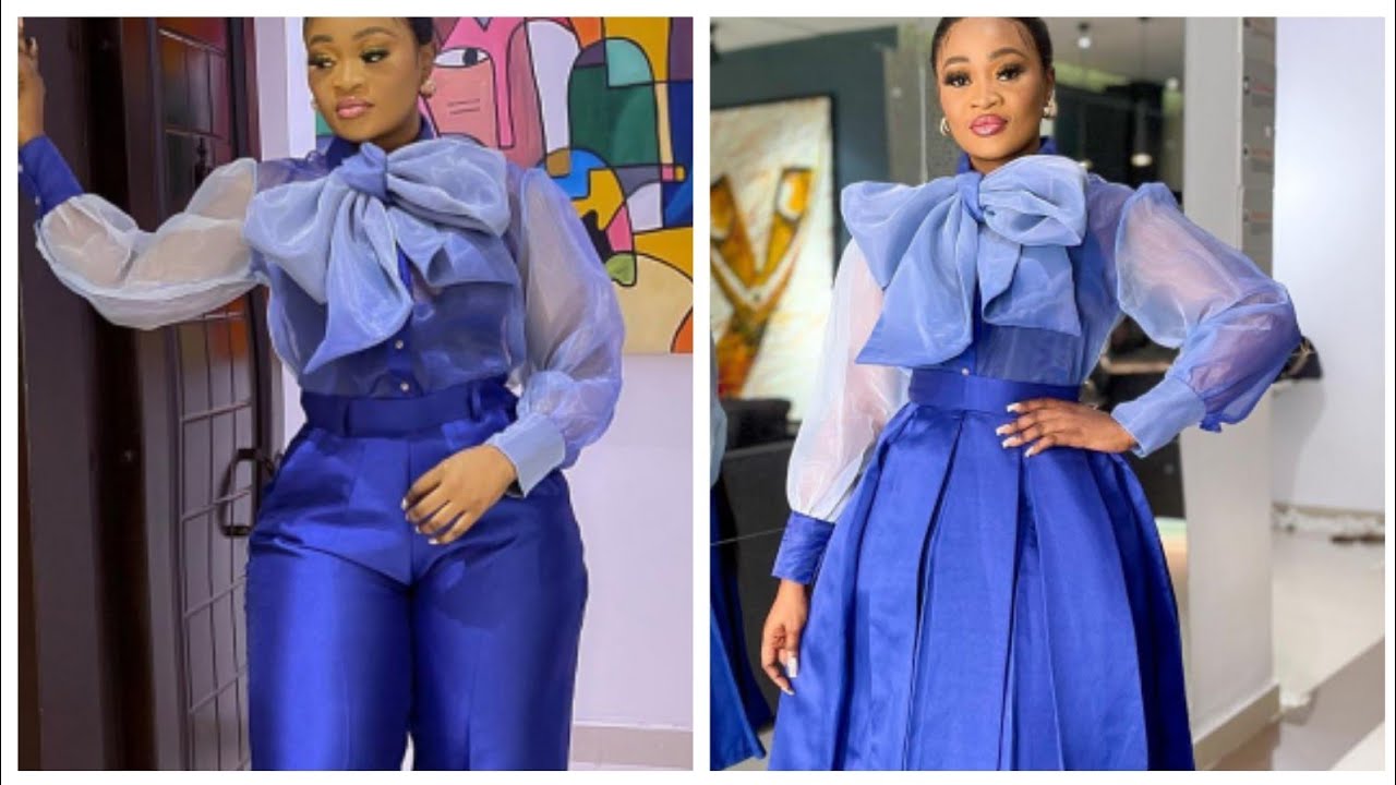 ORGANZA FEMALE SHIRT WITH BOW COLLAR || Cutting and Sewing
