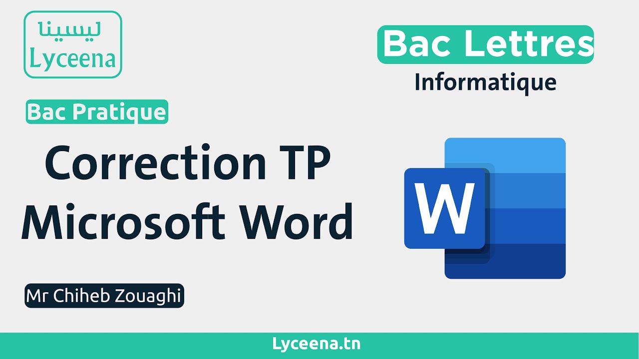 Bac Lettres : Correction TP1 Microsoft Word