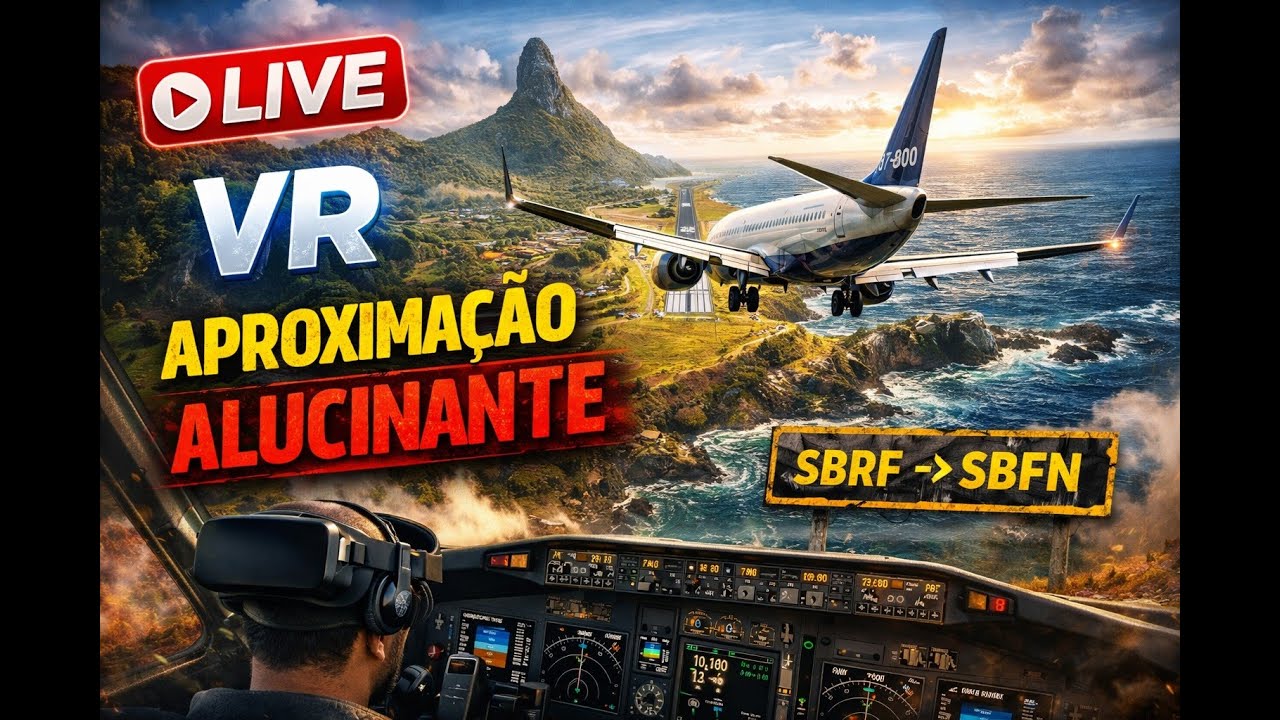 LIVE EM VR ✈️ Boeing 737-800 | SBRF → SBFN | Chegada Realista no Norte do Brasi