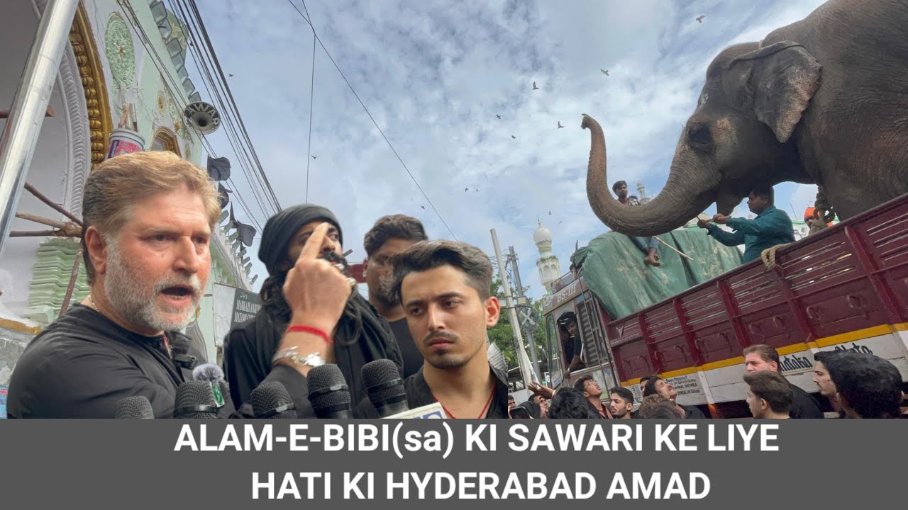 Alam-e- Bibi (sa) Ki Sawari Ke Liye Hati Ki Hyderabad Amad