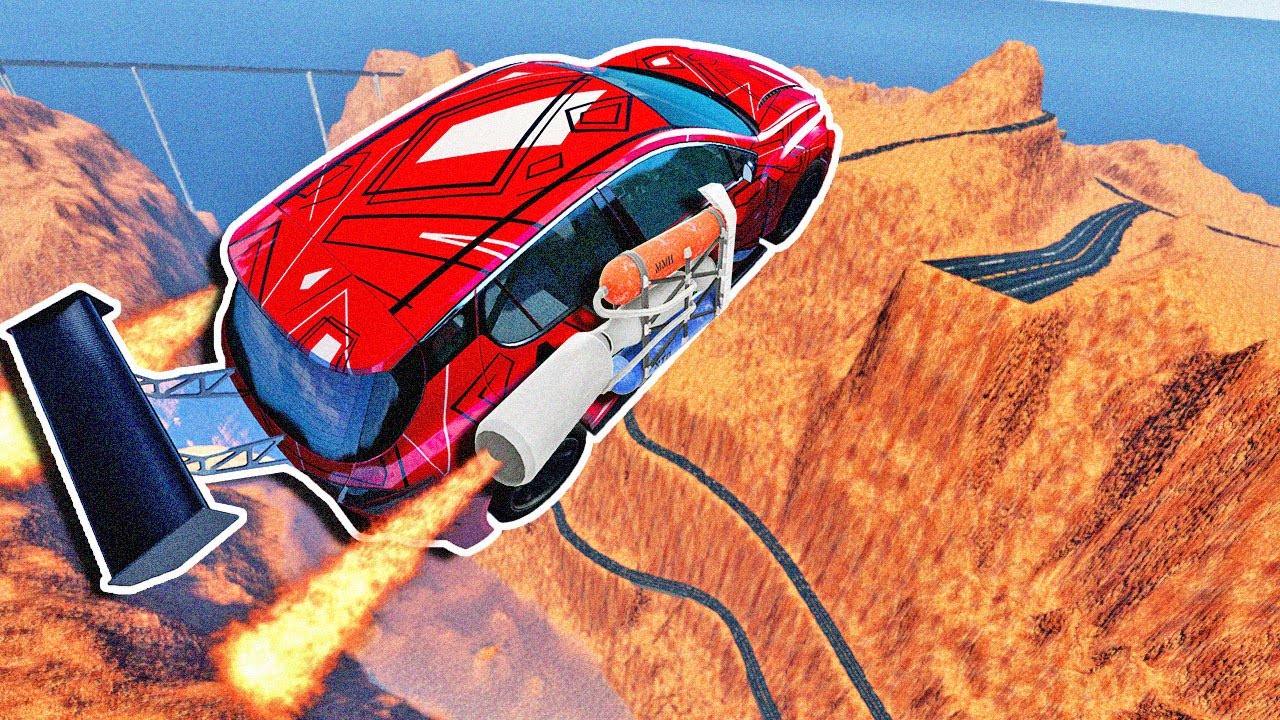 Can The NEW BeamNG Car Jump The Grand Canyon? EXTREME Jumps! - BeamNG Drive UPDATE