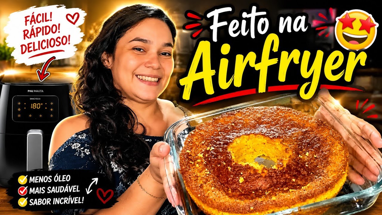 BOLO DE MILHO VERDE E FLOCÃO FEITO NA AIRFRYER🤩 UMA DELÍCIA E FÁCIL DE FAZER ☺️