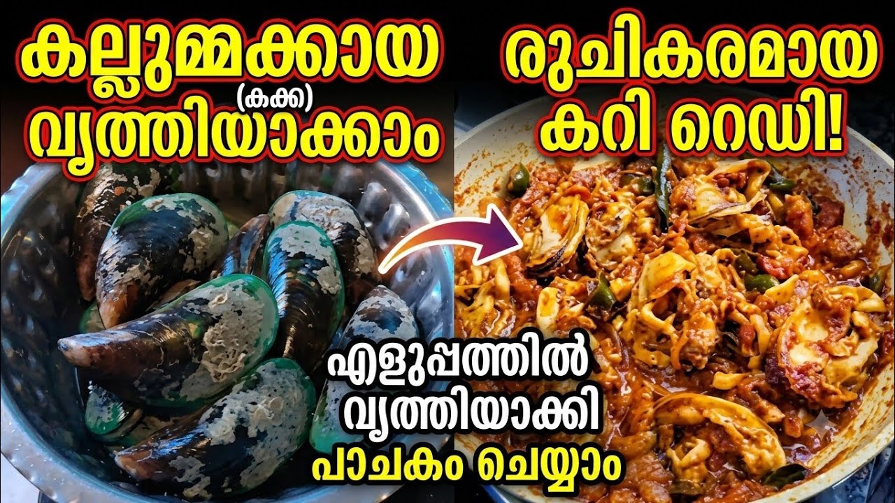  😋 കക്കയിറച്ചി വൃത്തിയാക്കി ഠോസ്റ്റ് തയ്യാറാക്കാം  | Kakka irachi roast | Clams  roast  recipe  
