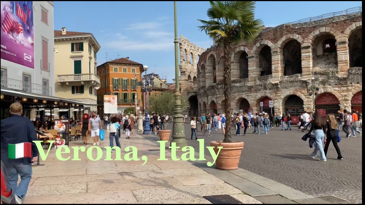 4K Verona Italy Walking Tour | Scenic Views of the famous Northern Italian city