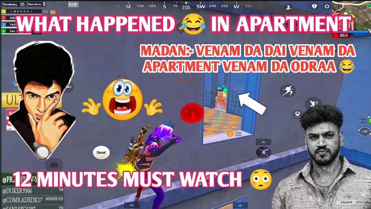 What Happened 😂 in Apartments Madan venam da dai venam da😝 Must watch #bgmilive #madan #TN49YT #bgmi