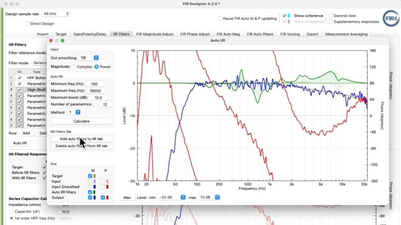 Using Auto IIR in FIR Designer | Fast Loudspeaker EQ using automatically calculated IIR filters