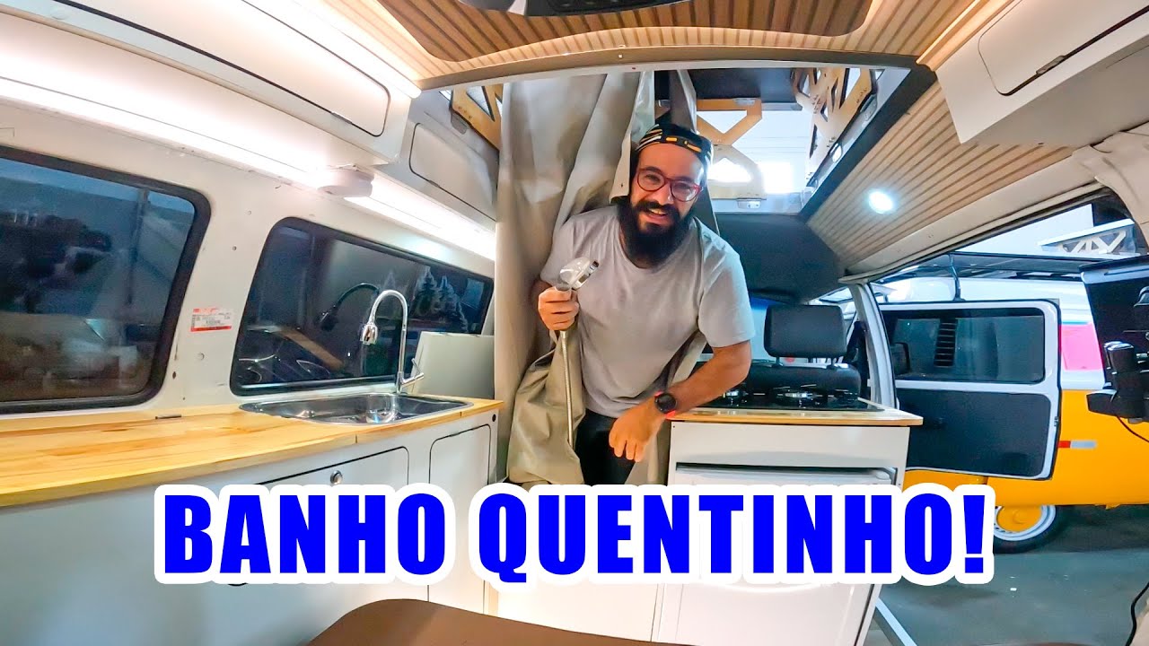 Banho quente na KombiHome? Banheiro PopUp! - Tour na Gertrudes.