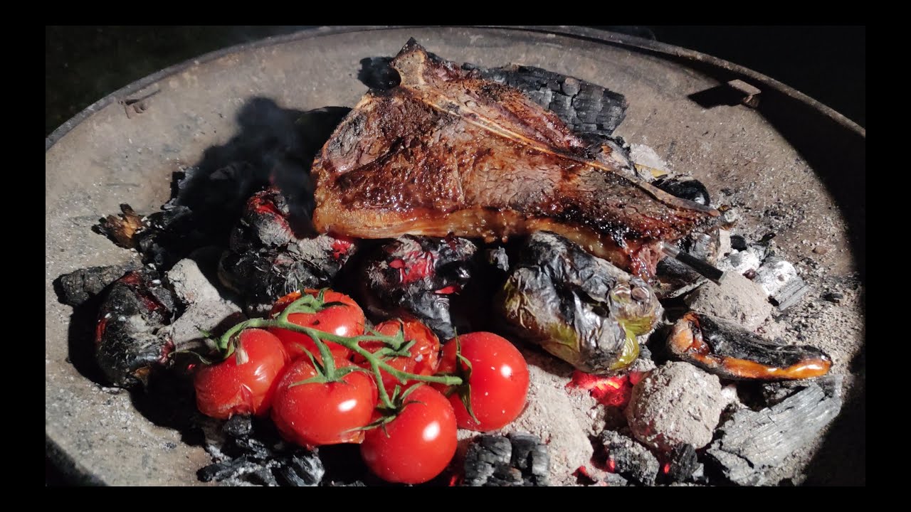 T-BONE COOKED ON THE COALS