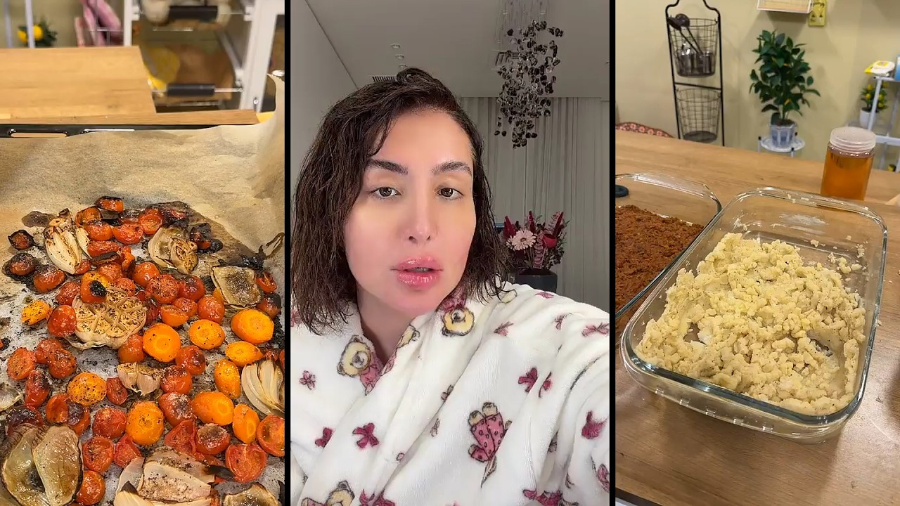 شيماء علي تحضر فطور رمضان : صينية بطاط باللحم مع شوربة طماطم مشوية