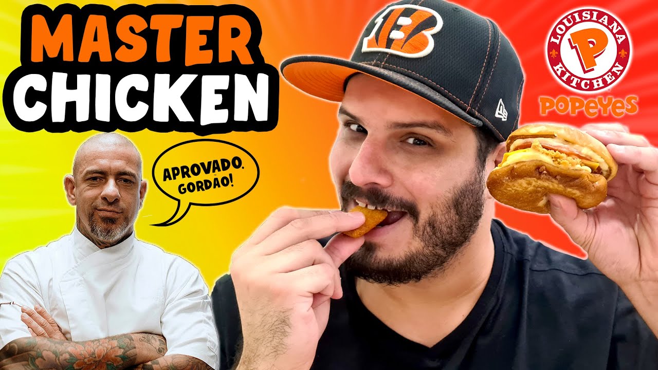 COMENDO o NOVO SANDUÍCHE do POPEYES aprovado pelo CHEF FOGAÇA - MASTER CHICKEN