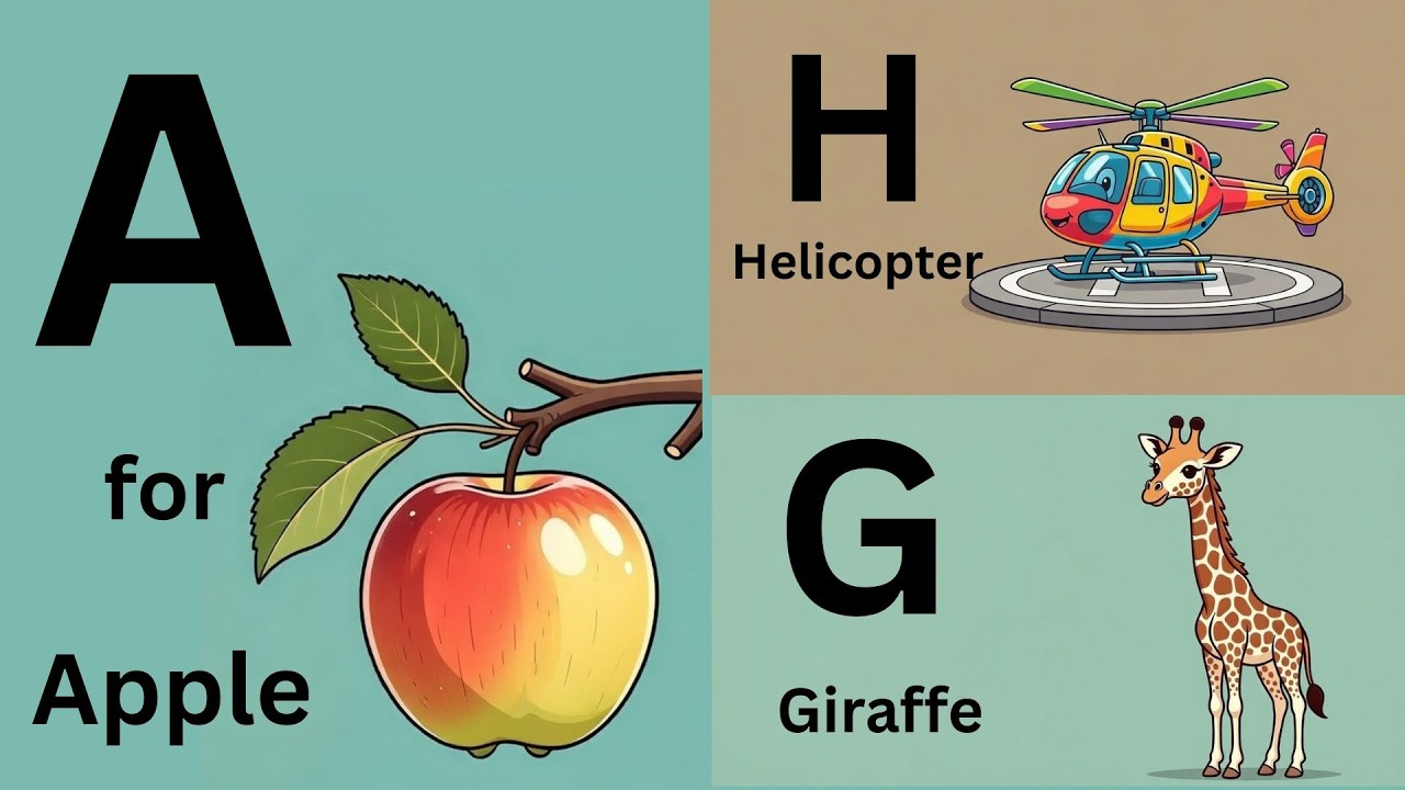 Alphabet for Kids | A for Apple, B for Bear | Preschool ABCD Video | A to Z Alphabet for Kids