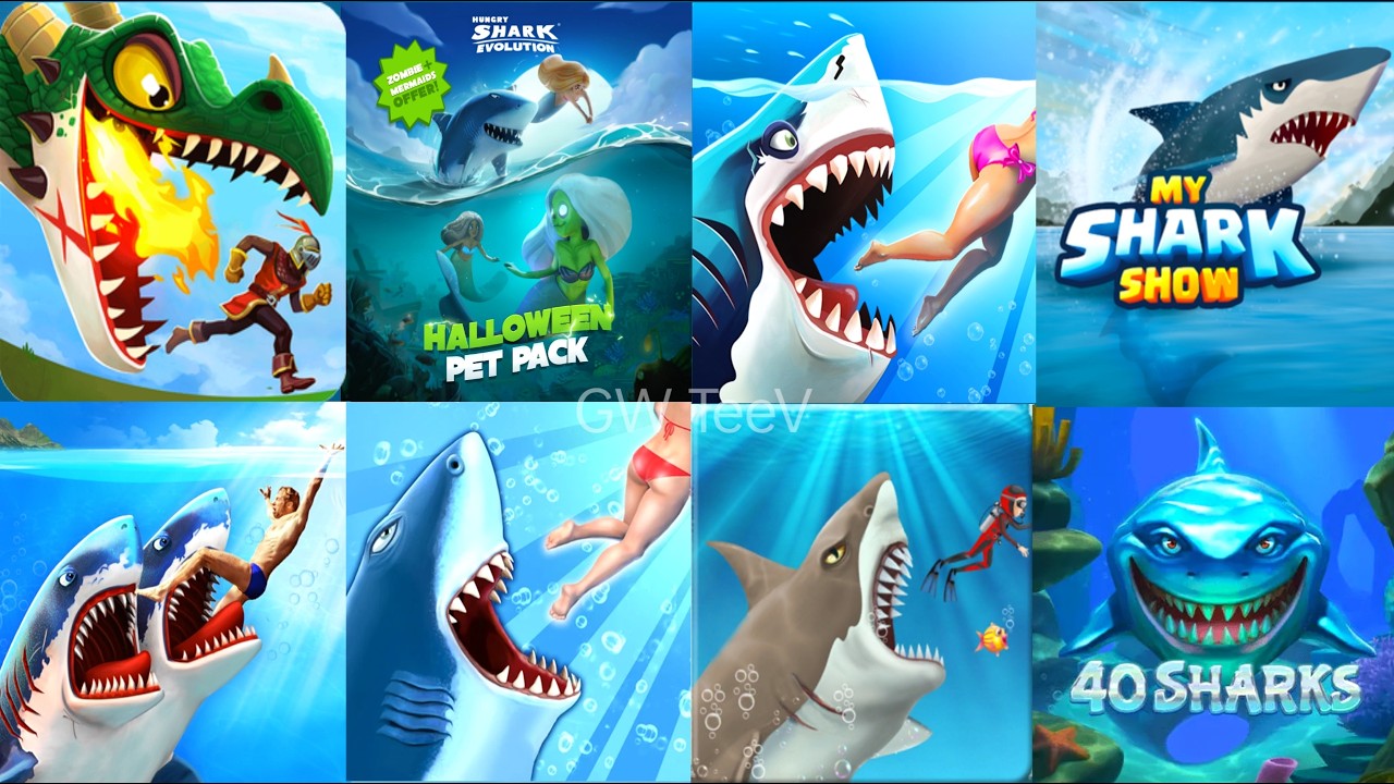 HUNGRY SHARK - ALL SHARK GAME THROUGH THE YEARS (2024) All Hungry Sharks - Hungry Shark Full Game