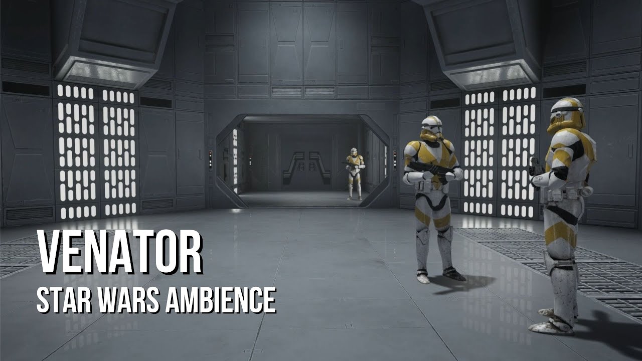 Venator Hallways | | Star Wars Ambience | Ship Sounds, Quiet Chatter, White Noise