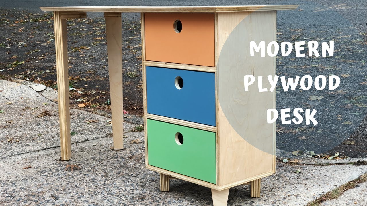 Modern #Plywood Desk | EP. 15 | Instagram Builders Challenge #Woodworking