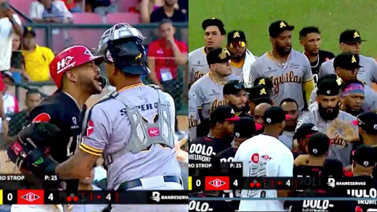 ¡Pedro Strop Golpea a José Siri y SE VACÍAN las Bancas entre Águilas y Escogido!