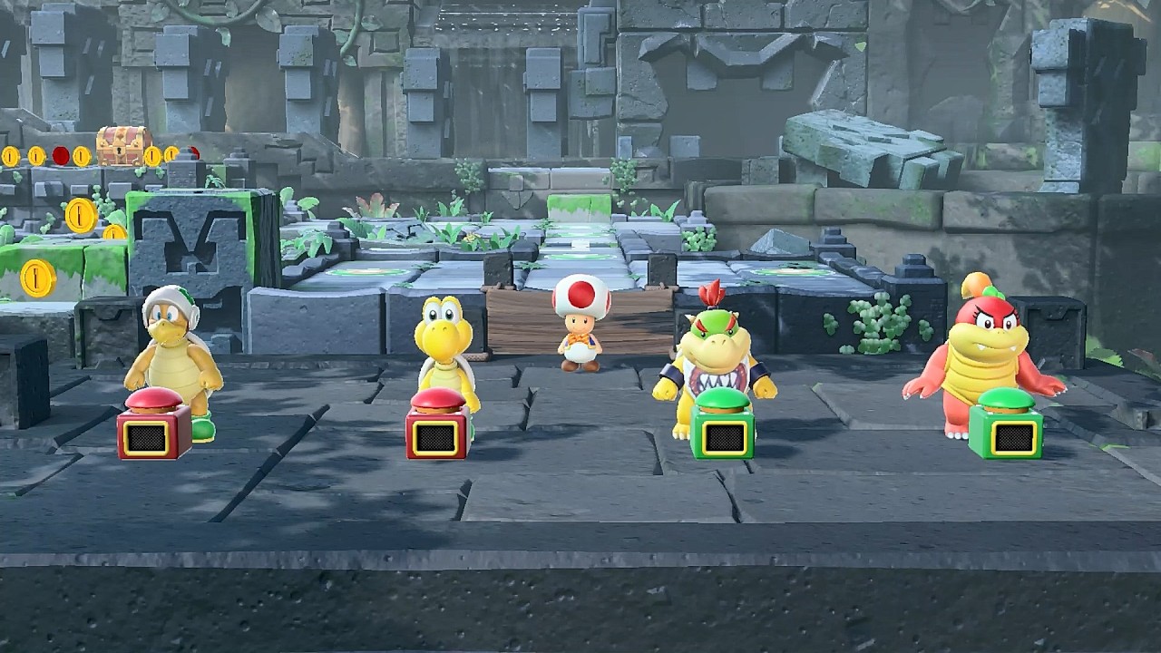 Super Mario Party Partner Party #2705 Domino Ruins Hammer Bro & Koopa Troopa vs Bowser Jr & Pom Pom