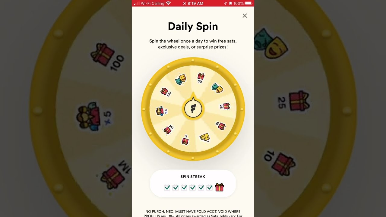 Earn 1 Million Satoshis of Bitcoin Spinning Fold App Daily Wheel. Earn more shopping 🛍 & VR game ⚡️